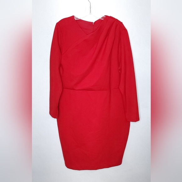 NWT $348 Chloe Kristyn Ponte Knit Bianca Red Dress Stretchy Women Size 2X - Picture 3 of 9